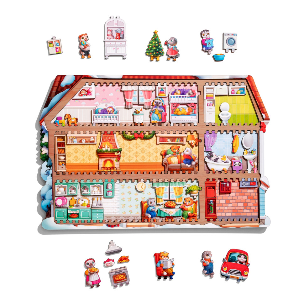 Пазл дитячий фігурний "Котячий дім", 88 елементів Пазл дитячий фігурний "Котячий дім", 88 елементів - Зображення 5