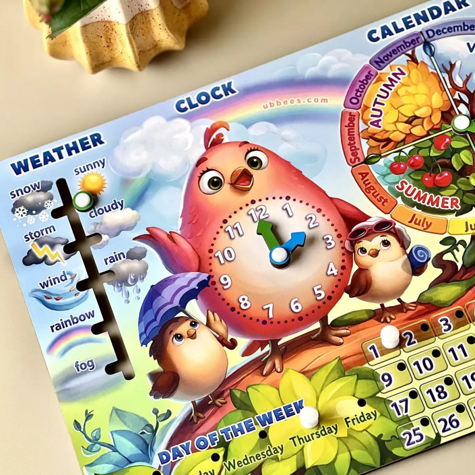 Розвиваюча гра Календар - 2 "Пташка" ENG Розвиваюча гра Календар - 2 "Пташка" ENG - Зображення 3