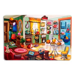Дерев'яний пазл-вкладиш "Наведи лад в кімнаті та нагодуй Ваню"