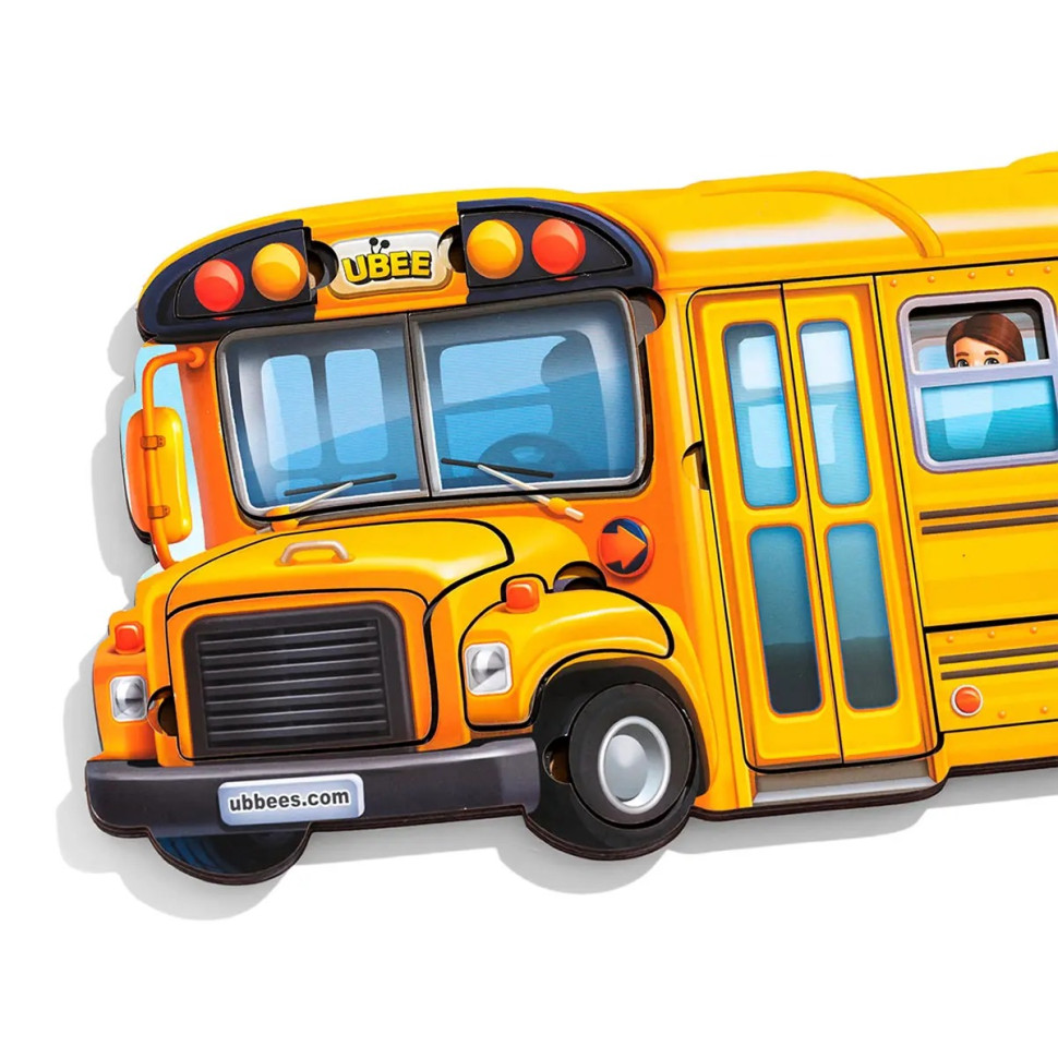 Дерев'яний пазл-вкладиш "Шкільний автобус" Дерев'яний пазл-вкладиш "Шкільний автобус" - Зображення 6