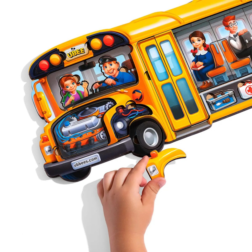 Дерев'яний пазл-вкладиш "Шкільний автобус" Дерев'яний пазл-вкладиш "Шкільний автобус" - Зображення 7