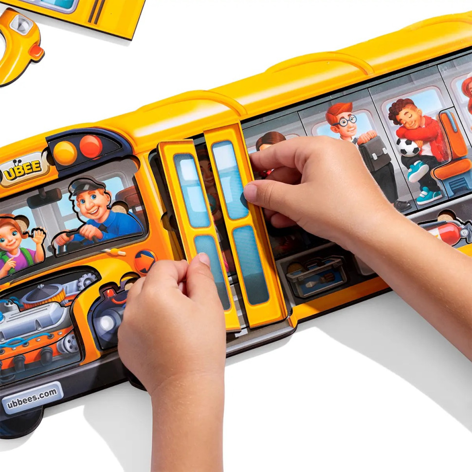 Дерев'яний пазл-вкладиш "Шкільний автобус" Дерев'яний пазл-вкладиш "Шкільний автобус" - Зображення 8