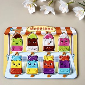 Alternative view of Дерев'яний пазл-вкладиш "Морозиво" Ubumblebees сортер