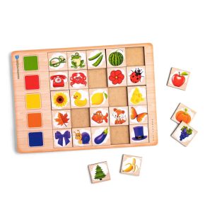 Дерев'яний пазл-вкладиш "Асоціації: кольори-2" Ubumblebees, 25 плашок