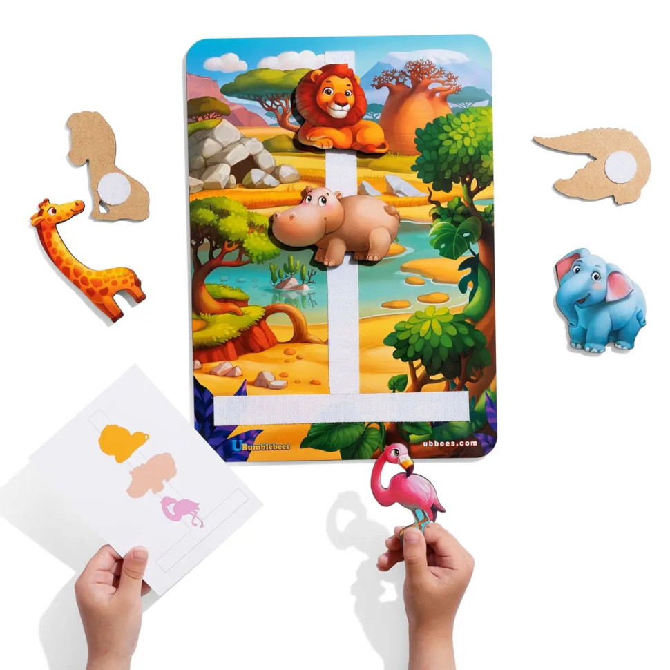 Дерев'яна настільна гра "Повтори за схемою - Африка" Ubumblebees на липучках Дерев'яна настільна гра "Повтори за схемою - Африка" Ubumblebees на липучках - Зображення 3