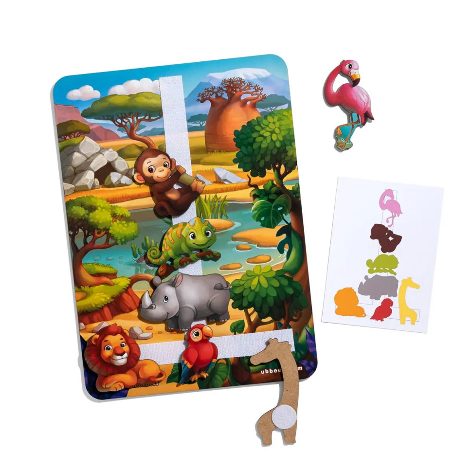 Дерев'яна настільна гра "Повтори за схемою - Африка" Ubumblebees на липучках Дерев'яна настільна гра "Повтори за схемою - Африка" Ubumblebees на липучках - Зображення 4