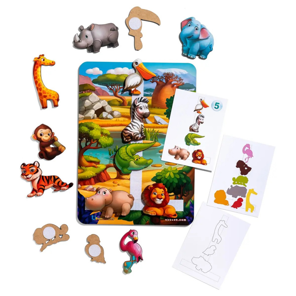 Дерев'яна настільна гра "Повтори за схемою - Африка" Ubumblebees на липучках Дерев'яна настільна гра "Повтори за схемою - Африка" Ubumblebees на липучках - Зображення 8