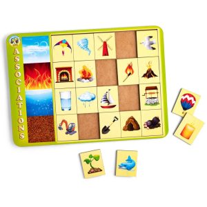 Дерев'яний пазл-вкладиш "Асоціації – стихії" Ubumblebees, 20 плашок