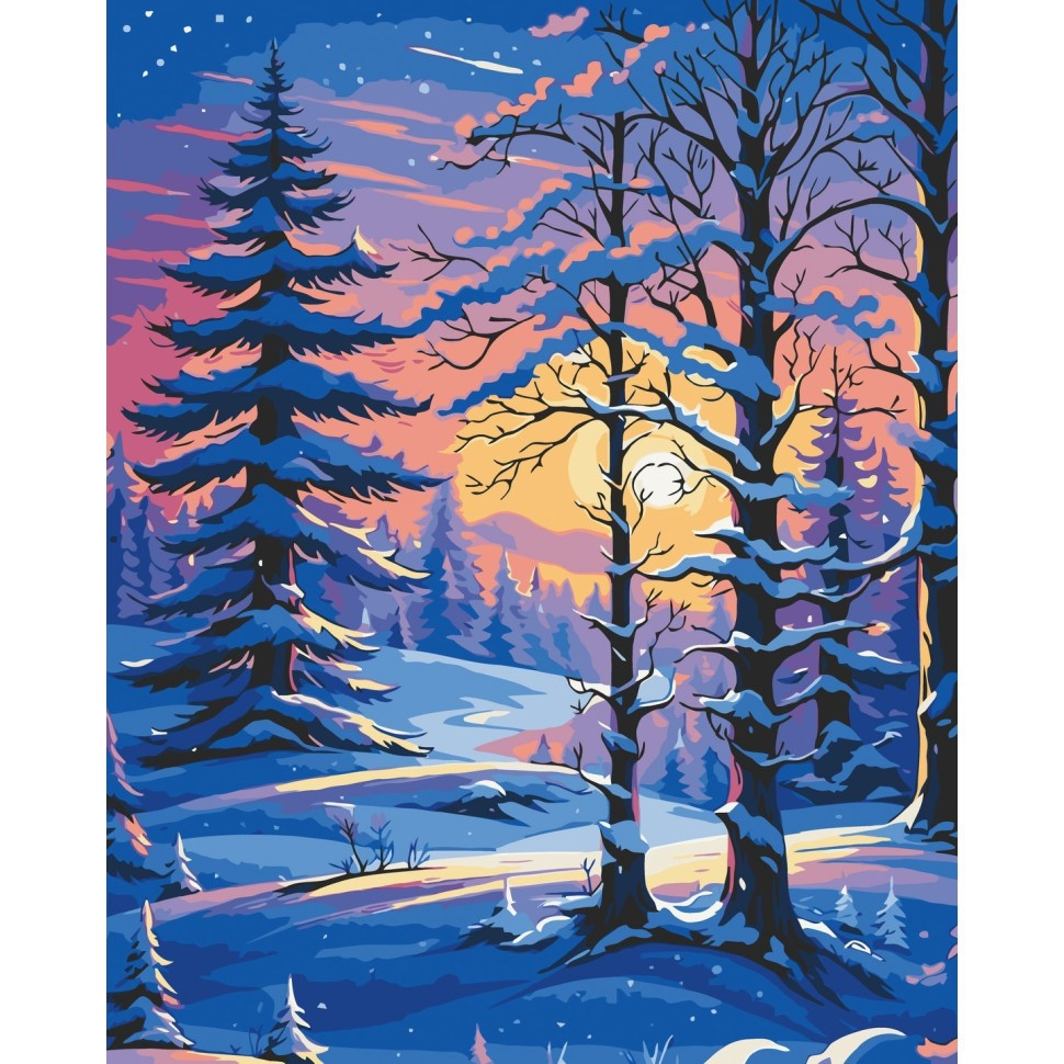 Картина за номерами "Морозний затишок" 40х50 см Картина по номерам "Морозный уют" 40х50 см