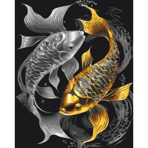 Картина за номерами "Рівновага" з металізованими фарбами 40х50 см