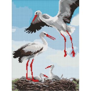 Алмазна мозаїка "Сім’я лелек", 30х40 см