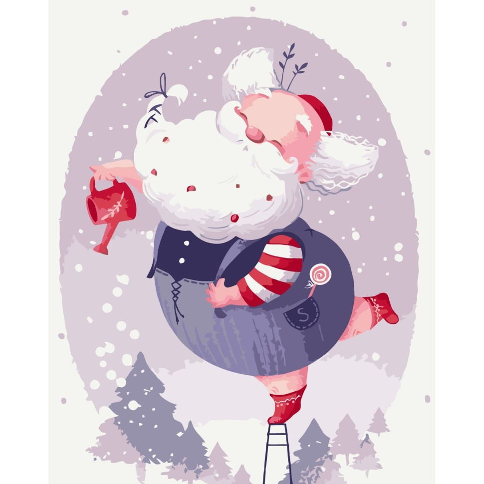 Картина за номерами "Святковий Санта" 40х50 см Картина по номерам "Праздничный Санта" 40х50 см