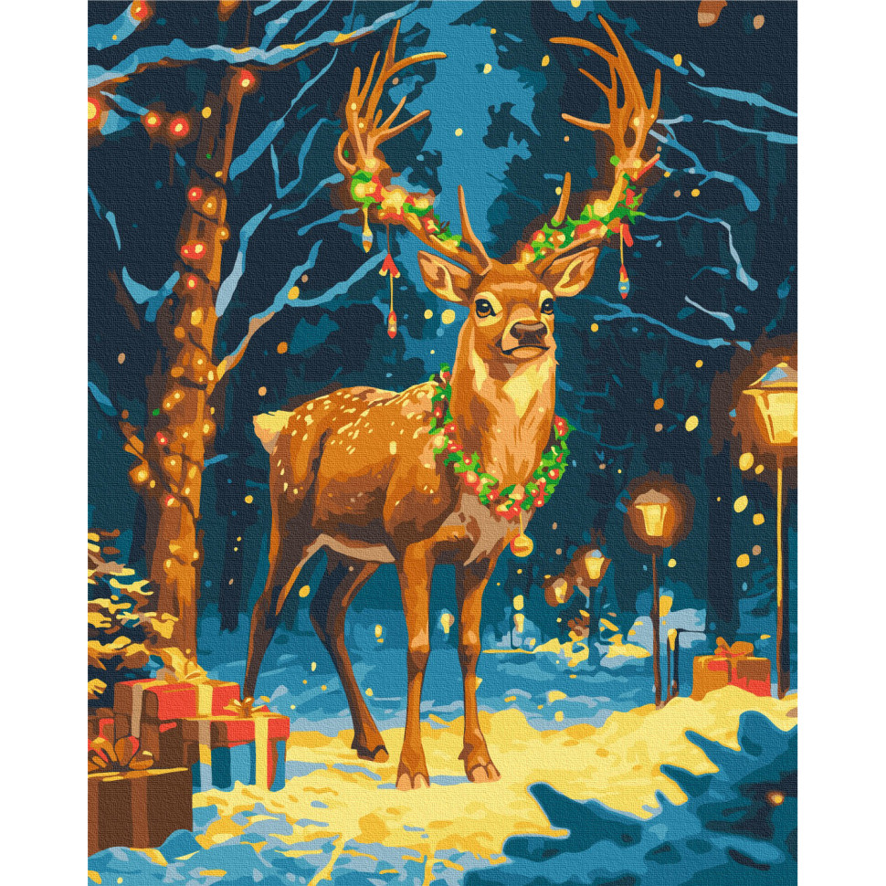 Картина за номерами "Різдвяний олень", 40х50 см Картина за номерами "Різдвяний олень", 40х50 см