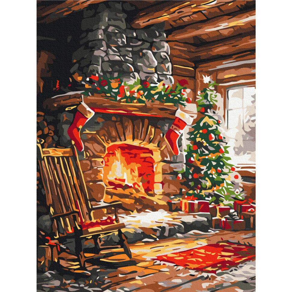 Картина за номерами "Затишок різдвяного вогнища", 30х40 см Картина за номерами "Затишок різдвяного вогнища", 30х40 см
