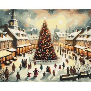 Картина за номерами "Біля головної ялинки", 40х50 см