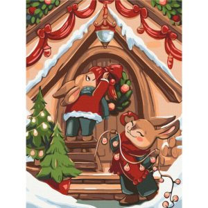 Картина за номерами "Святкові зайчики", 30х40 см