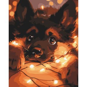 Картина за номерами "Мрійливе цуценя" 40х50 см