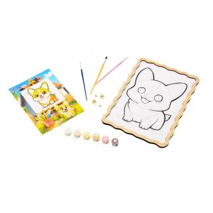 Картина по номерах "Коргі" формат А4 пензлик, фарби, кріплення для стіни