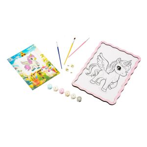 Картина по номерах "Єдиноріг" формат А4 пензлик, фарби, кріплення для стіни