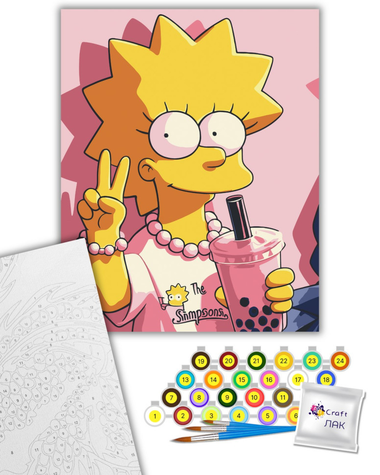 Картина за номерами "Ліса Сімпсон" 40х50 см Картина по номерам "Лиза Симпсон" 40х50 см — изображение 2