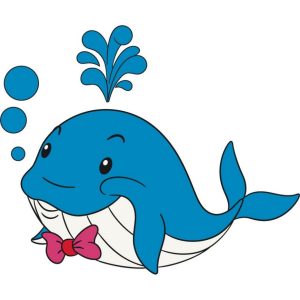 Розпис по полотну "Веселий кит" 25х30 см