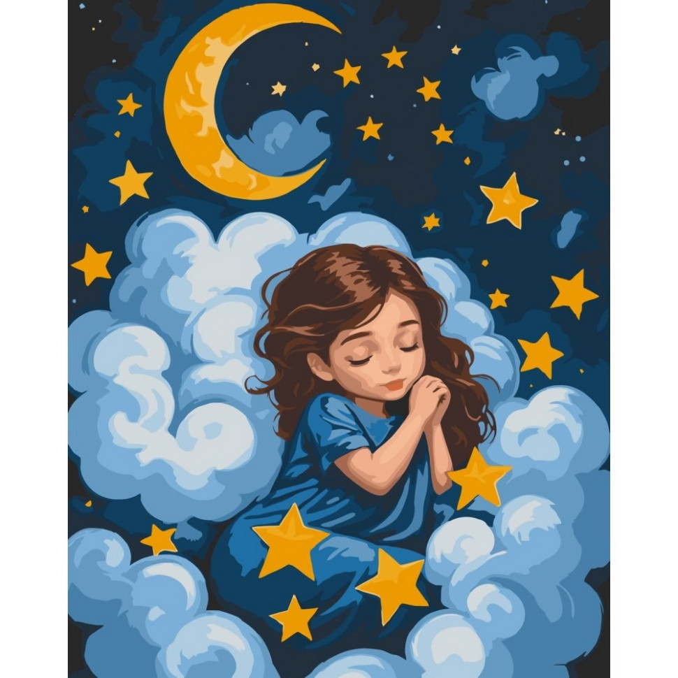 Картина за номерами "Спляче янголятко" 40х50 см Картина по номерам "Спящий ангелочек" 40х50 см