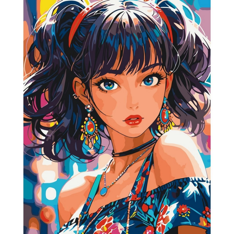 Картина за номерами "Дівчина з блакитними очима" 40х50 см Картина по номерам "Девушка с голубыми глазами" 40х50 см