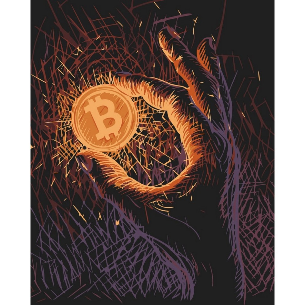 Картина за номерами "Біткоін" 40х50 см Картина по номерам "Биткоин" 40х50 см
