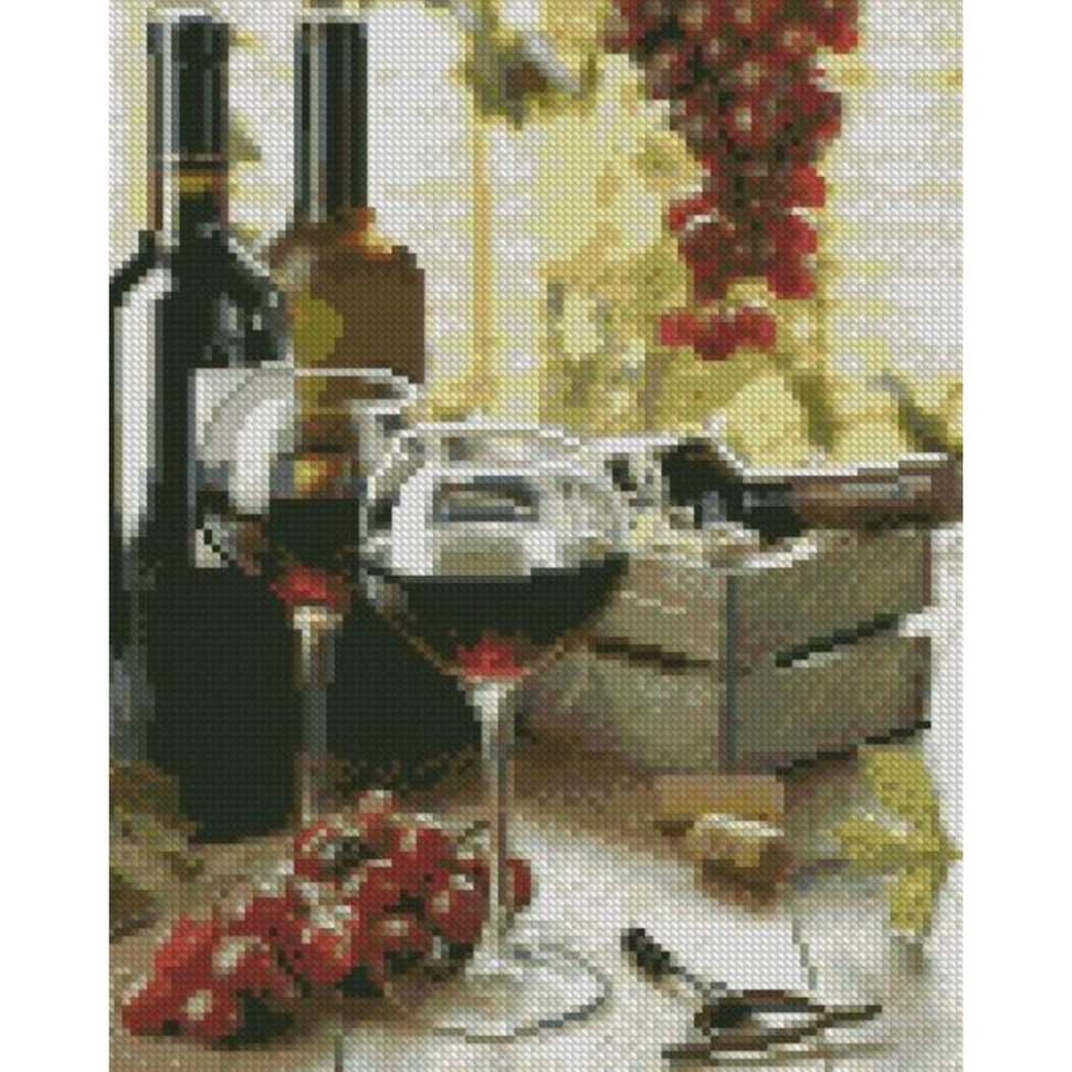 Алмазна мозаїка "Вино у келихах" 30х40 см Алмазна мозаїка "Вино у келихах" 30х40 см