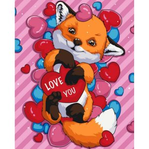Картина по номерам "Лисичка с валентинкой" 40х50 см