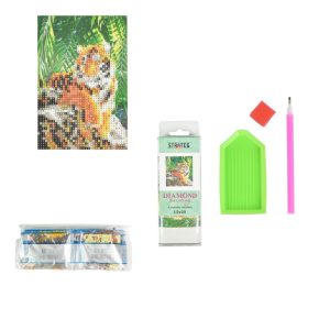 Alternative view of Алмазна мозаїка "Тигр у своєму владарюванні" без підрамника, не повна викладка 10х15 см