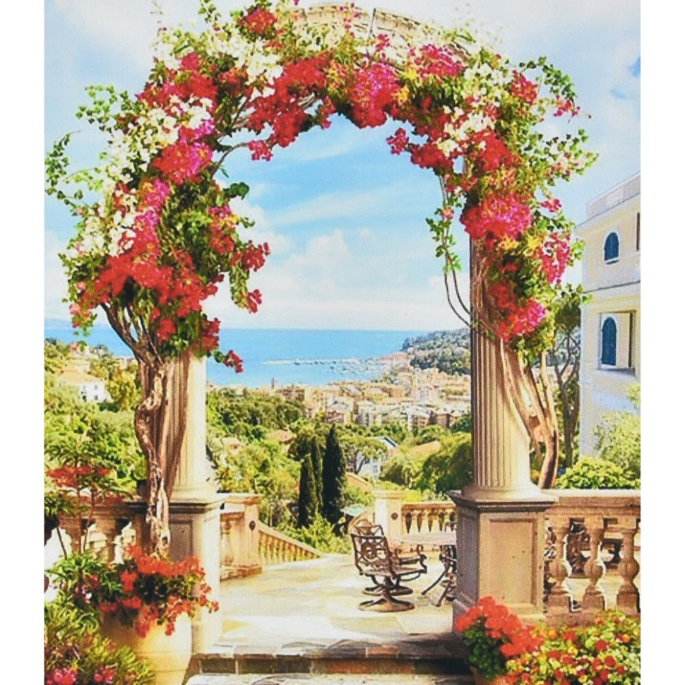 Алмазна мозаїка "Арка із квітів" 30х40 см Алмазна мозаїка "Арка із квітів" 30х40 см