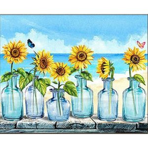 Алмазна мозаїка "Соняшники біля моря" 30х40 см