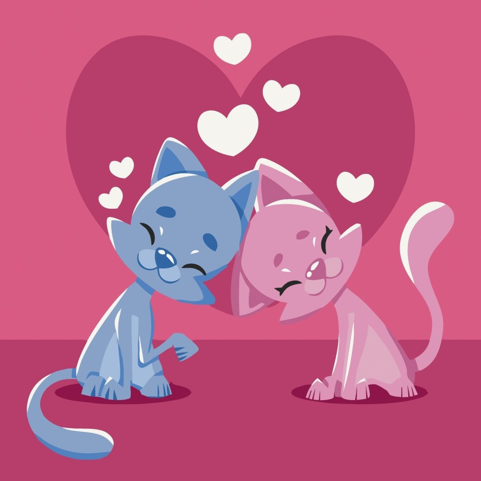 Картина за номерами "Закохані кошенята" 40x40 см Картина за номерами "Закохані кошенята" 40x40 см