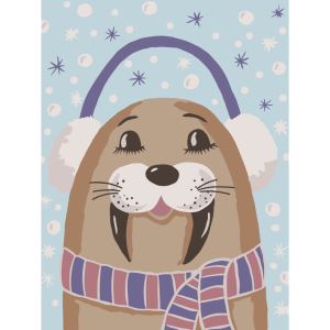 Картина по номерам "Счастливый моржик" 30x40 см