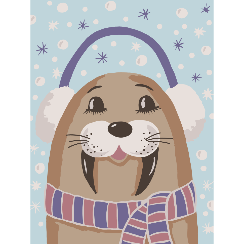 Картина за номерами "Щасливий моржик" 30x40 см Картина по номерам "Счастливый моржик" 30x40 см