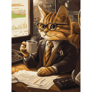 Картина по номерам "Кот-бизнесмен" Идейка 30х40 см