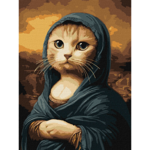 Картина за номерами "Таємнича кішка" Ідейка 30х40 см