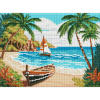 Алмазна мозаїка без підрамника "Узбережжя океану" Ідейка 30х40 см