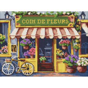 Алмазна мозаїка без підрамника "Квітковий куточок" Ідейка 30х40 см