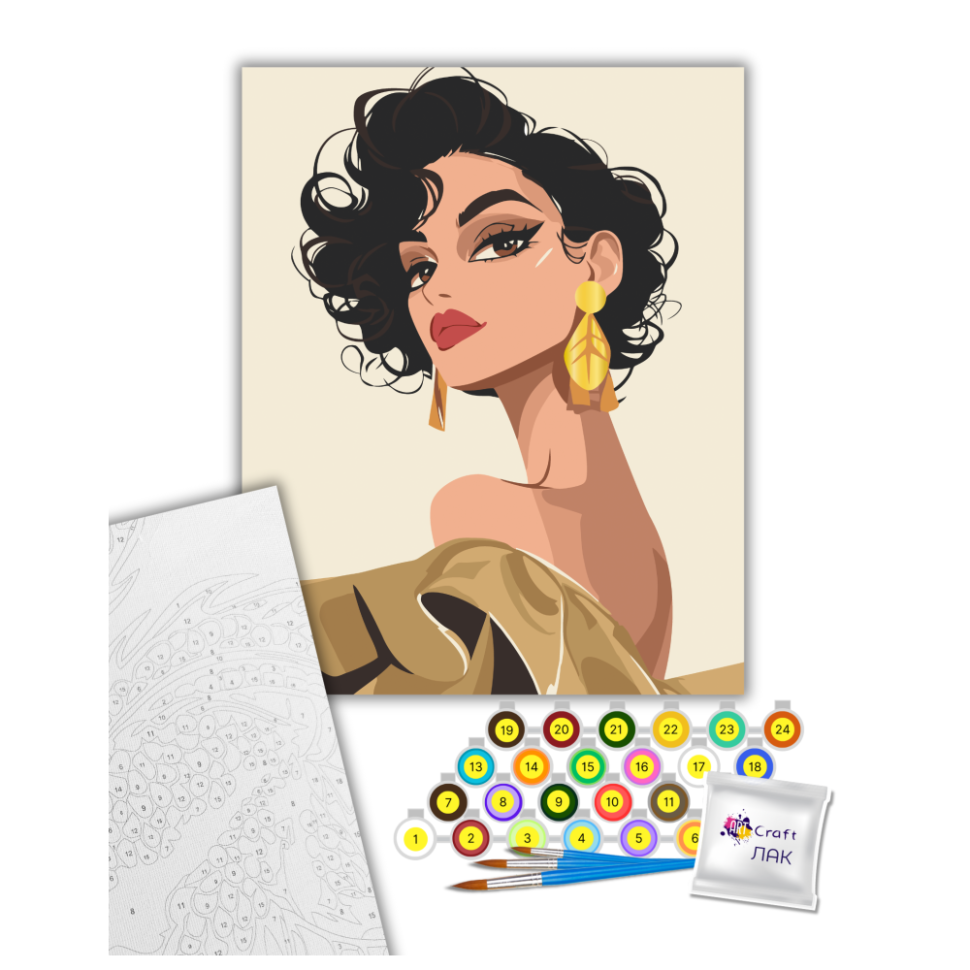 Картина за номерами "Томний погляд" Art Craft 40х50 см Картина по номерам "Томный взгляд" Art Craft 40х50 см — изображение 2