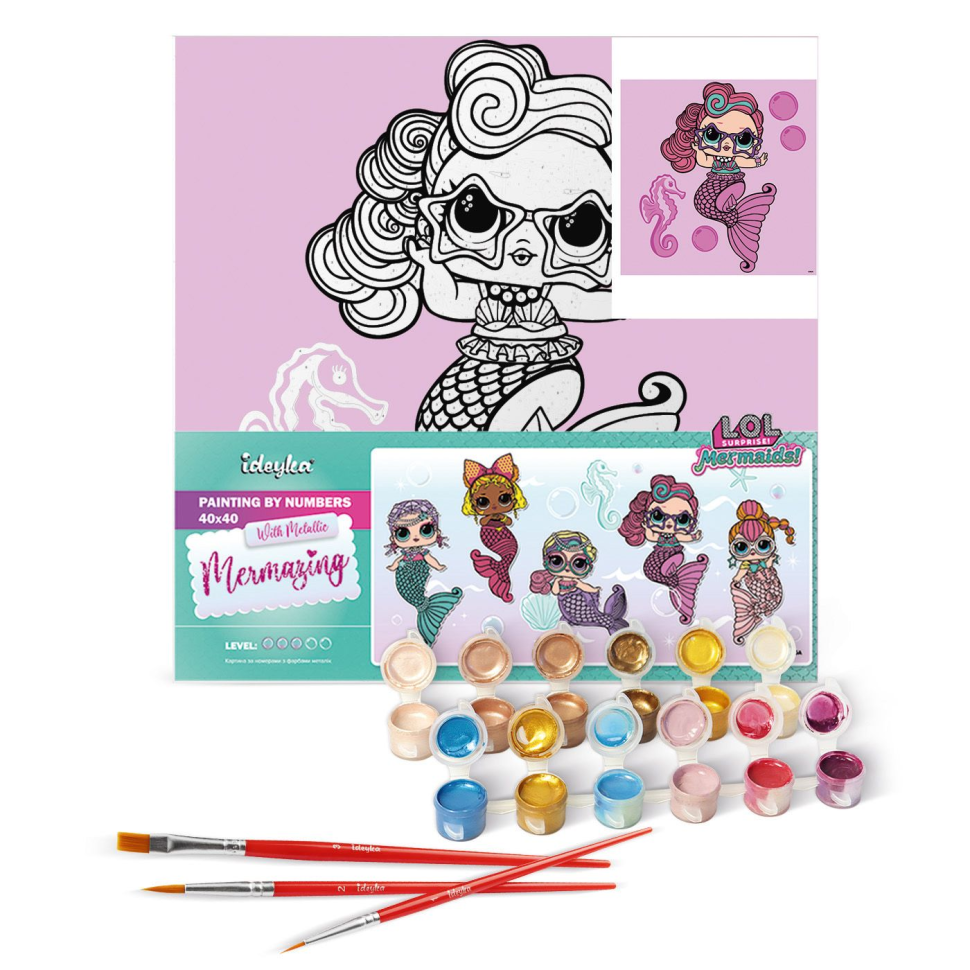 Картина за номерами "L.O.L. Surprise! Mermaids Waves", 40х40 см Картина за номерами "L.O.L. Surprise! Mermaids Waves", 40х40 см - Зображення 2