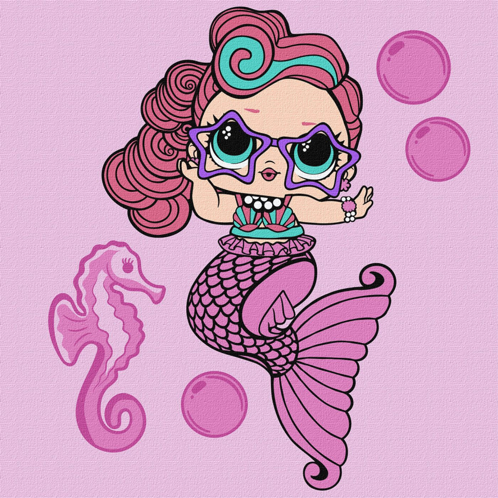 Картина за номерами "L.O.L. Surprise! Mermaids Waves", 40х40 см Картина за номерами "L.O.L. Surprise! Mermaids Waves", 40х40 см