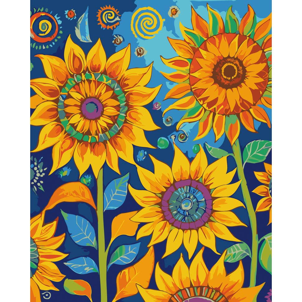 Картина за номерами "Яскраві соняхи" 40х50 см Картина за номерами "Яскраві соняхи" 40х50 см