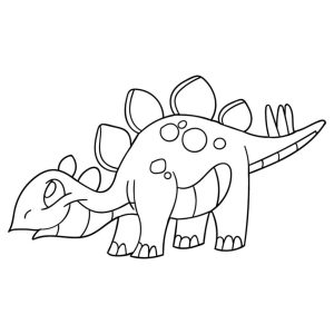 Alternative view of Дитяча розмальовка на полотні "Стегозаврик" 25х30 см