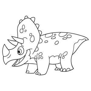 Alternative view of Дитяча розмальовка на полотні "Трицератопсик" 25х30 см