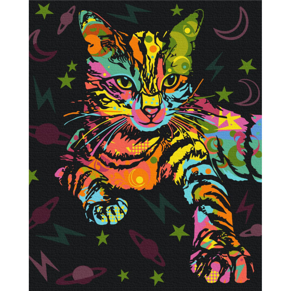 Картина за номерами "Космічний кіт", 40х50 см Картина за номерами "Космічний кіт", 40х50 см