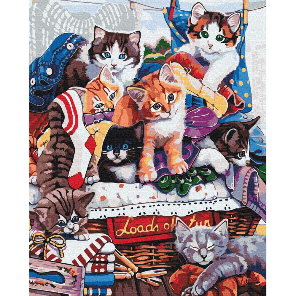 Картина за номерами "Кумедні кошенята", 40х50 см Картина по номерам "Забавные котята", 40х50 см