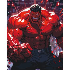 Картина по номерам "Красный Халк" 40х50 см
