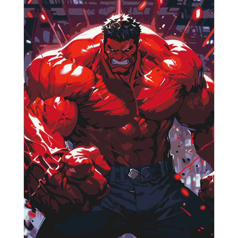 Картина за номерами "Червоний Халк" 40х50 см Картина по номерам "Красный Халк" 40х50 см